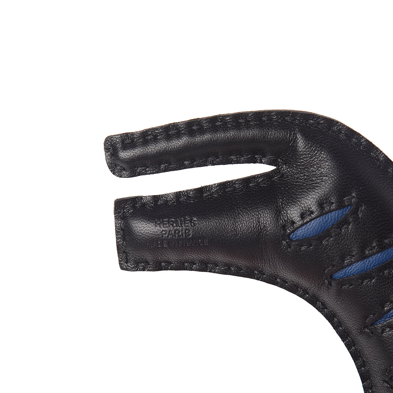 Hermes Milo Lambskin Rooroo Bag Charm Black Bleu de Malte 3 of 4