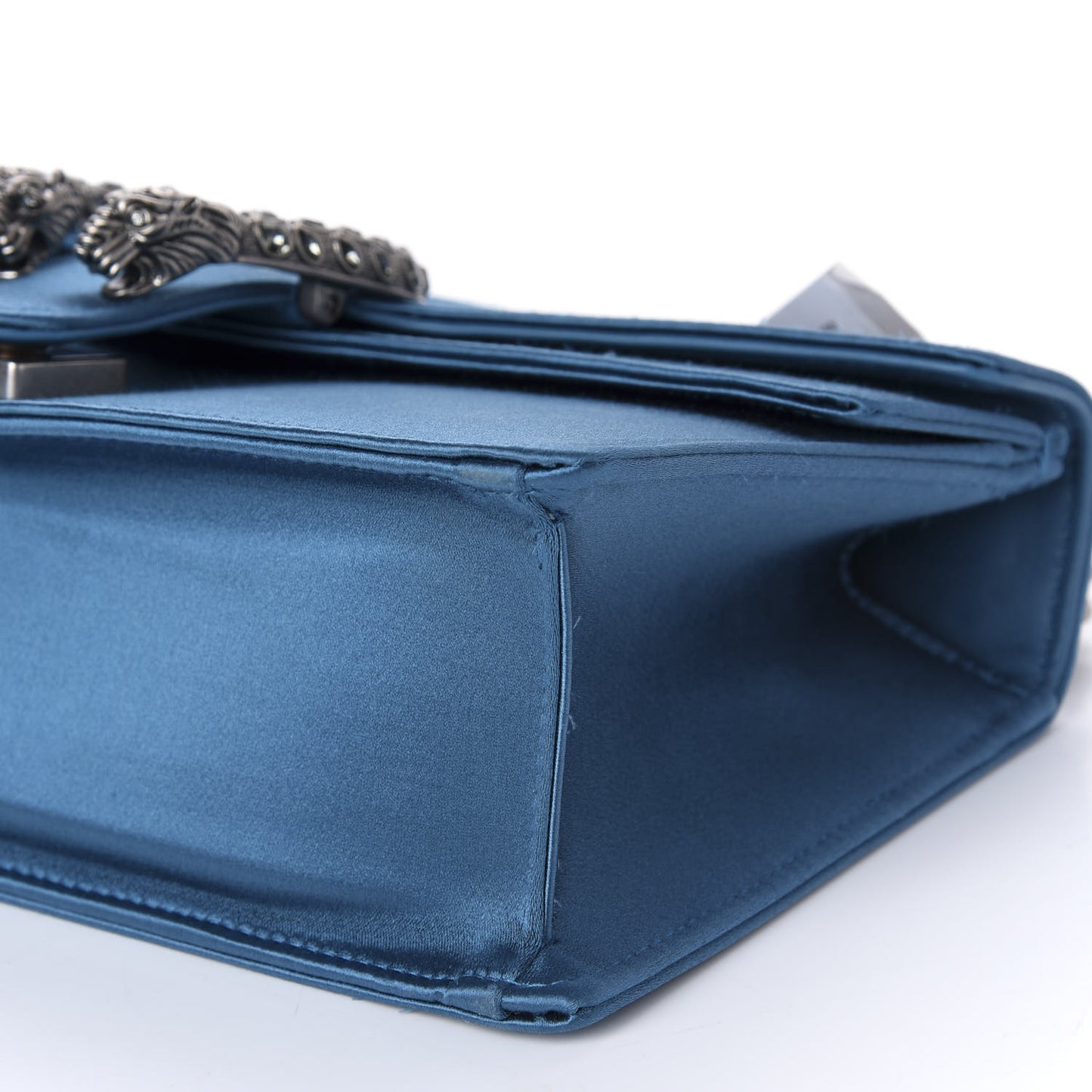 Satin Silk Crystal Small Dionysus Shoulder Bag Turchese Black Diamond