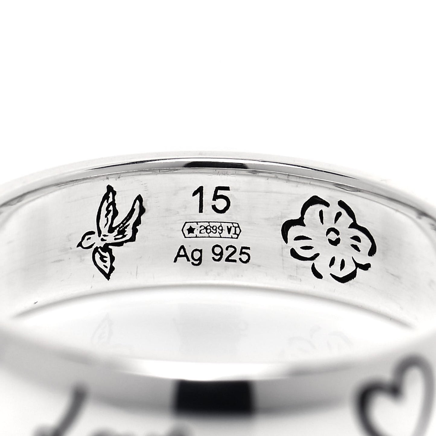 Sterling Silver Blind for Love Band Ring 54 7