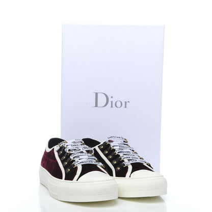 Christian Dior Velvet Walk'N'Dior Low Top Sneakers 39.5 Deep Amaranth 8 of 8