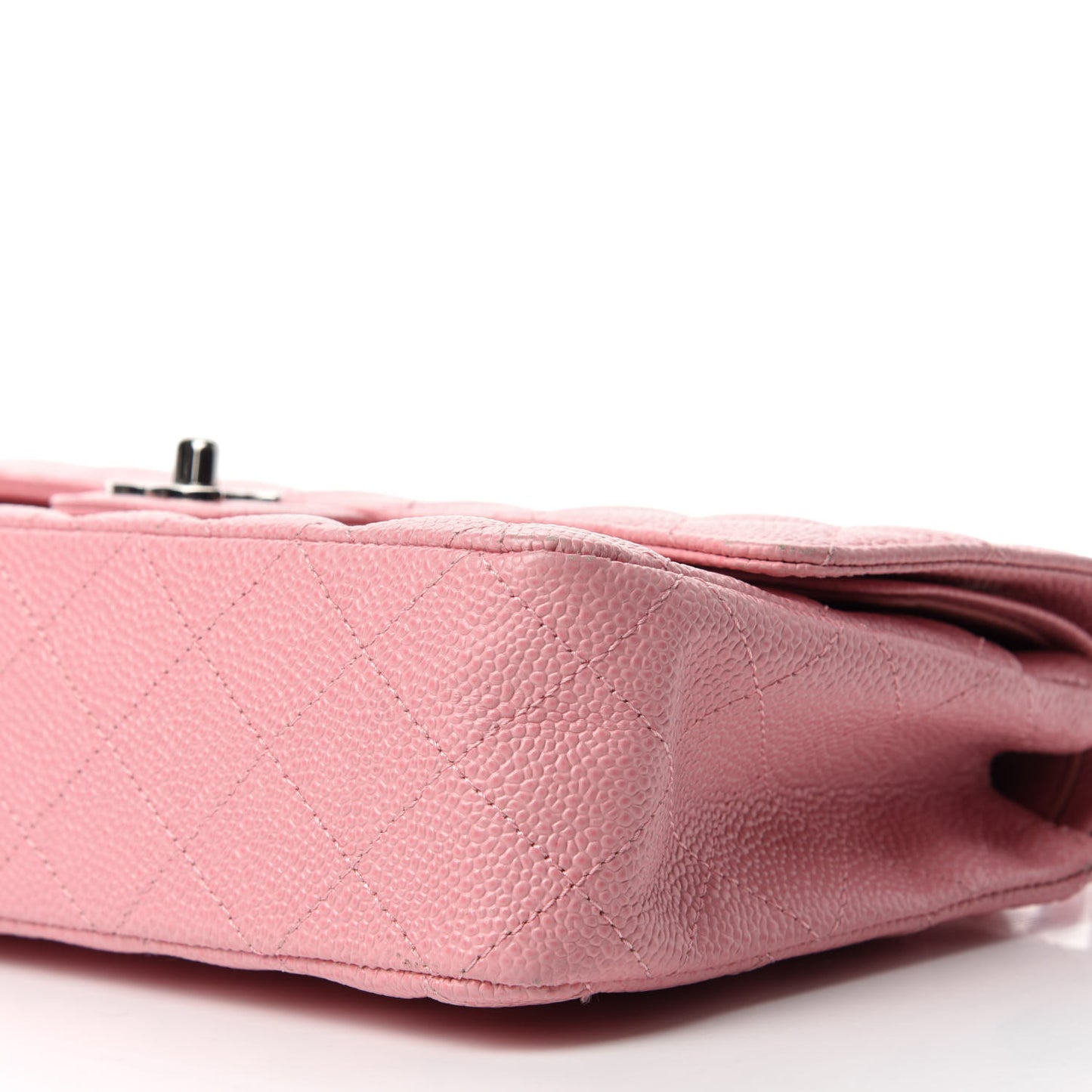 Caviar Quilted Medium Double Flap Pink