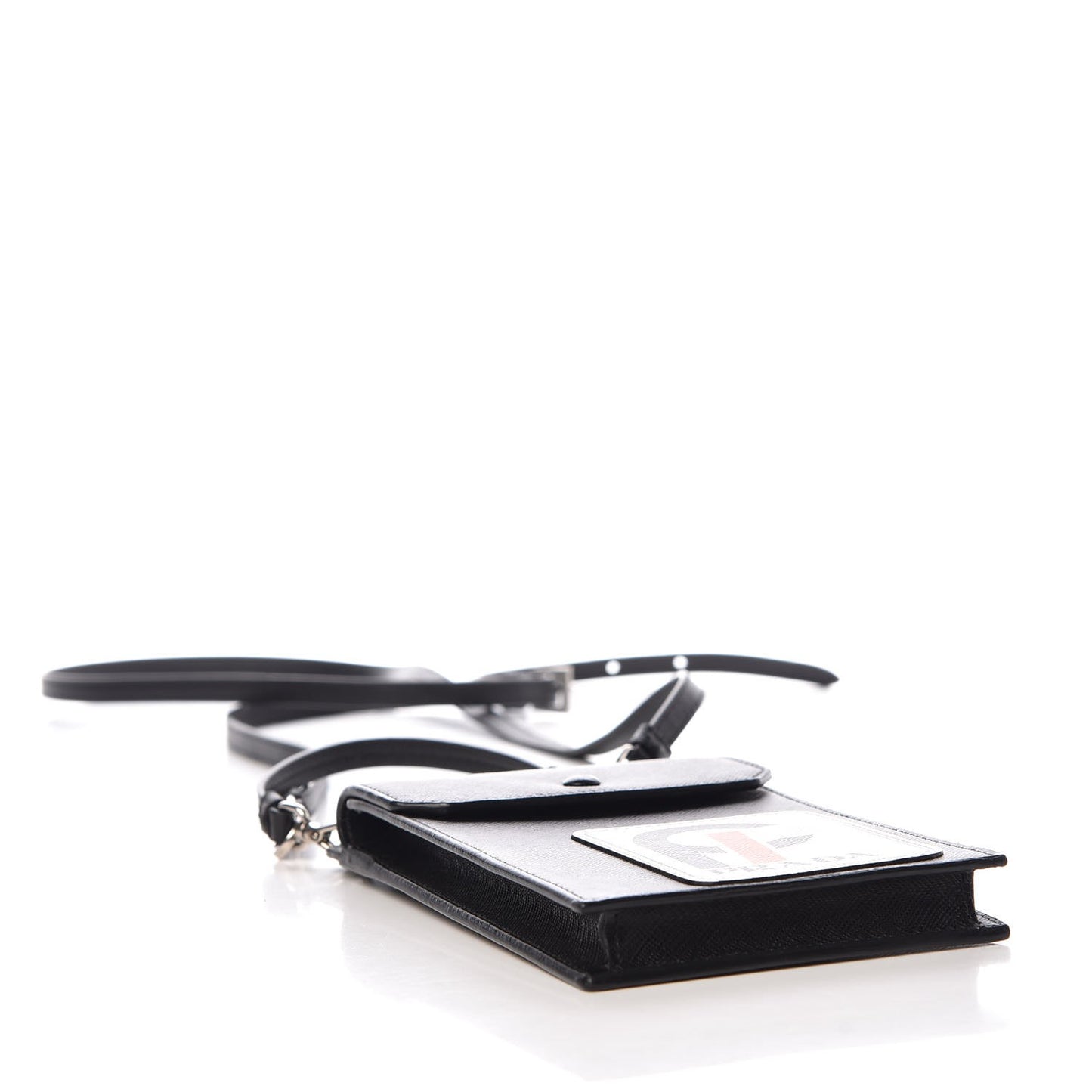 Saffiano Racing Logo Patch Mini Bag Black