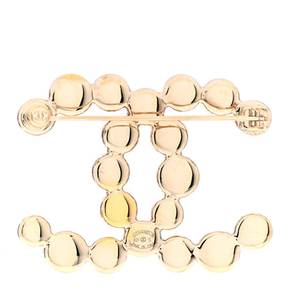 Chanel Metal Beaded CC Brooch Gold 3 of 4
