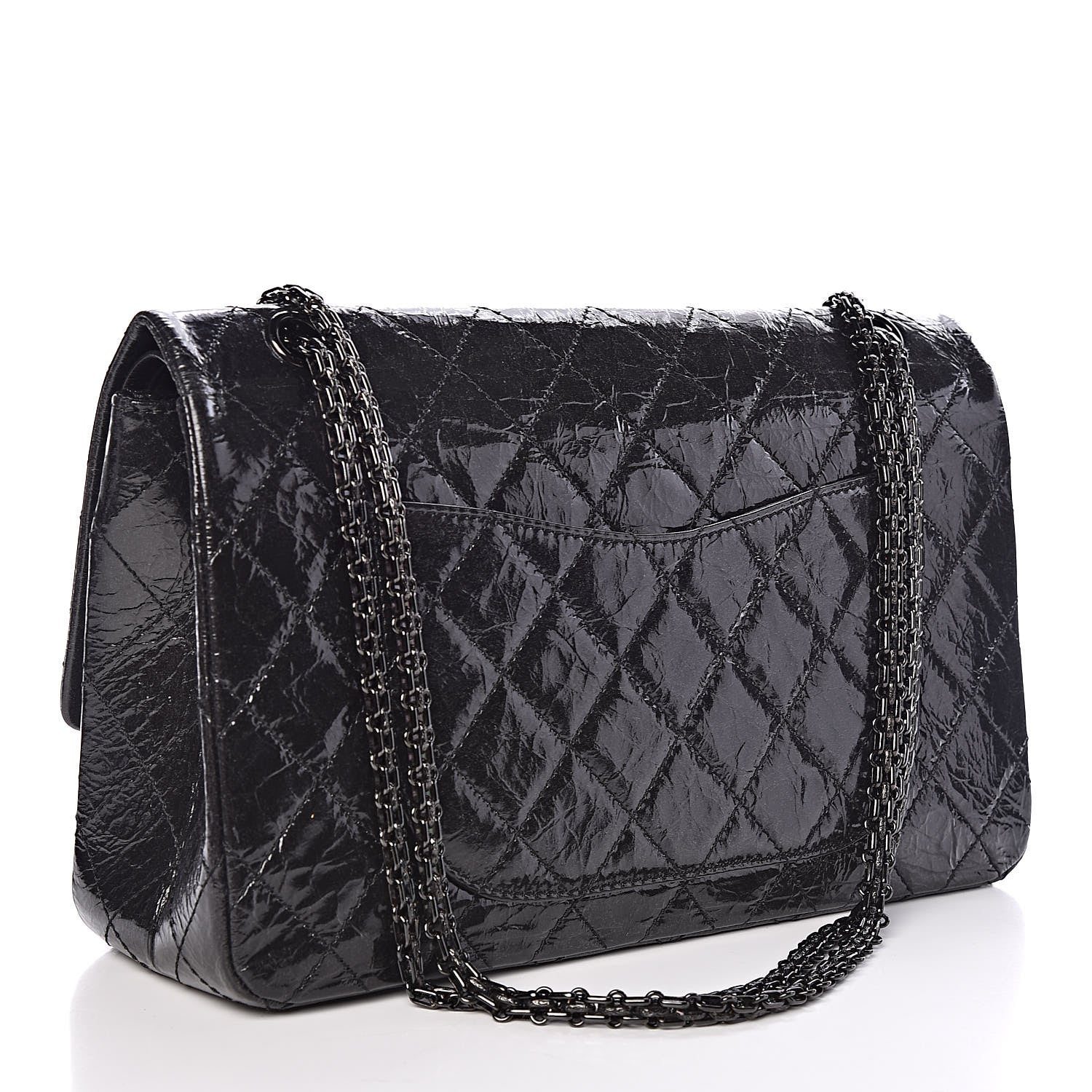 Chanel Glazed Aged Calfskin Quilted 2.55 Reissue 227 Flap So Black 3 of 9