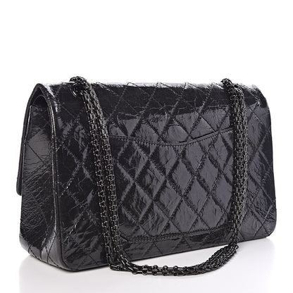 Chanel Glazed Aged Calfskin Quilted 2.55 Reissue 227 Flap So Black 3 of 9