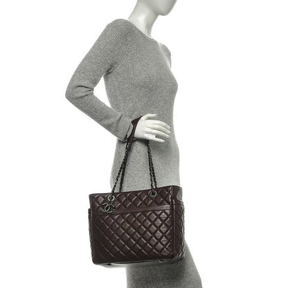 Chanel Lambskin Quilted Tote Burgundy 2 of 7