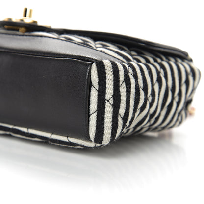 Chanel Jersey Quilted Small Coco Sailor Flap Black White 8 of 9