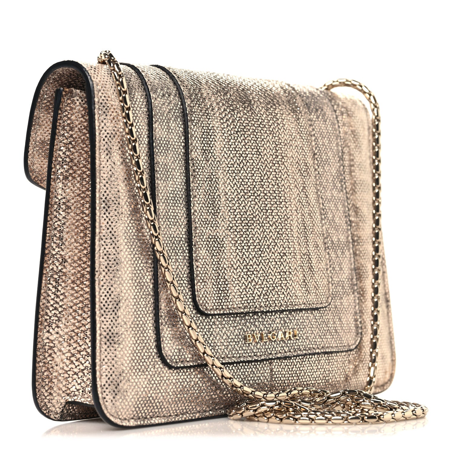 Bulgari Metallic Karung Serpenti Forever Top Handle Gold 3 of 9