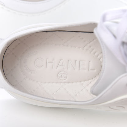 Chanel Calfskin Gum Womens CC Sneakers 39 White 8 of 9