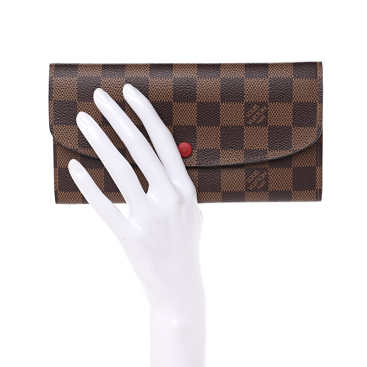 Louis Vuitton Damier Ebene Emilie Wallet Red 2 of 11