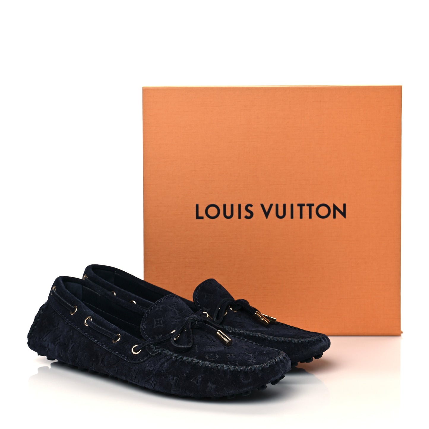 Suede Monogram Gloria Loafers 38 Marine