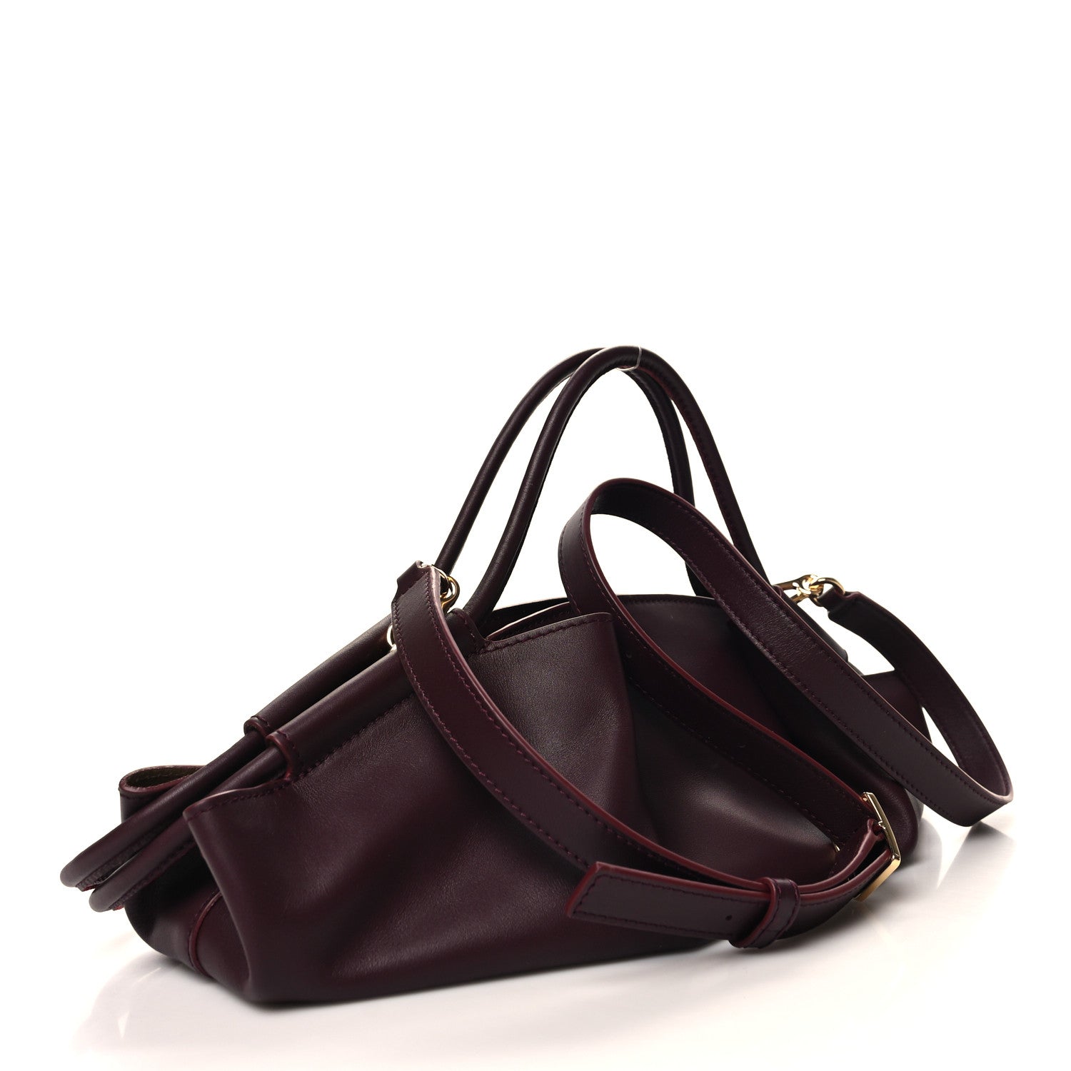 Loewe Shiny Nappa Calfskin Small Paseo Bag Burgundy 3 of 9