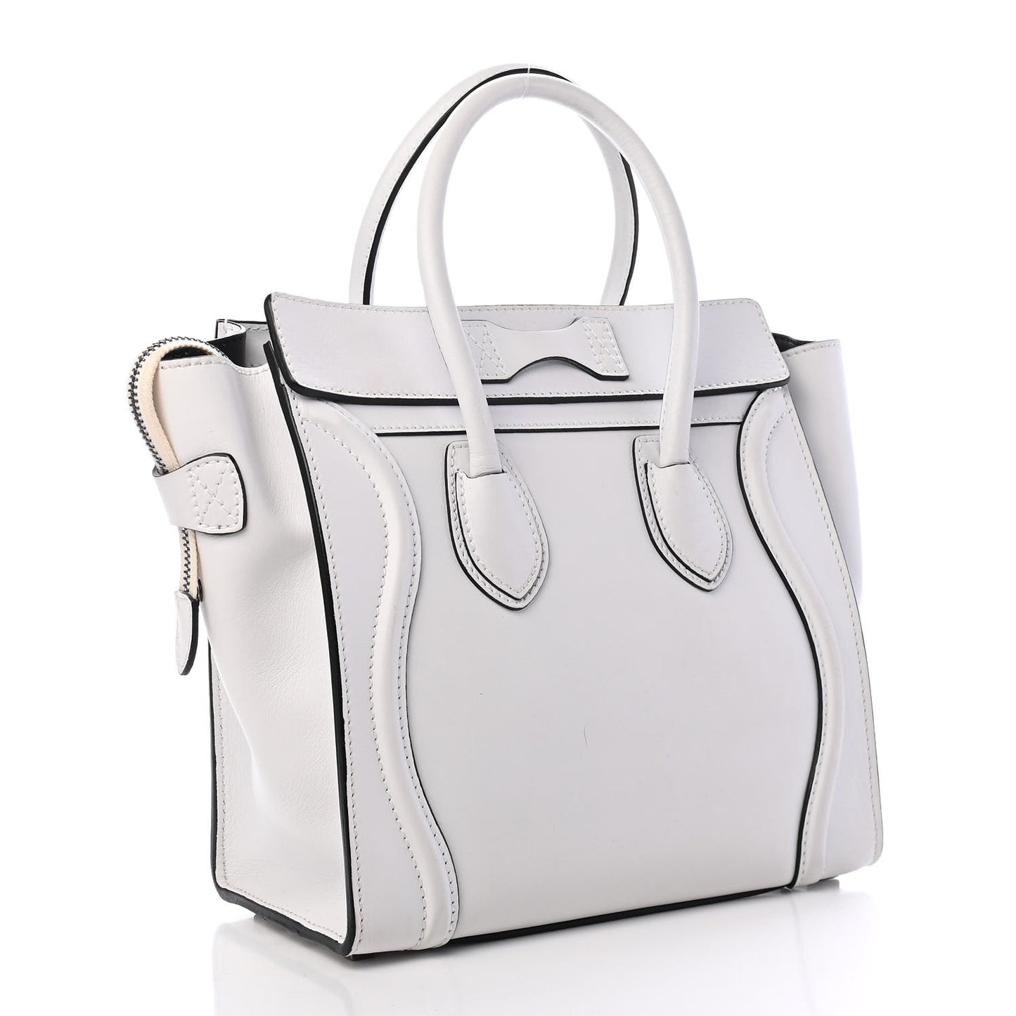 Smooth Calfskin Micro Luggage White