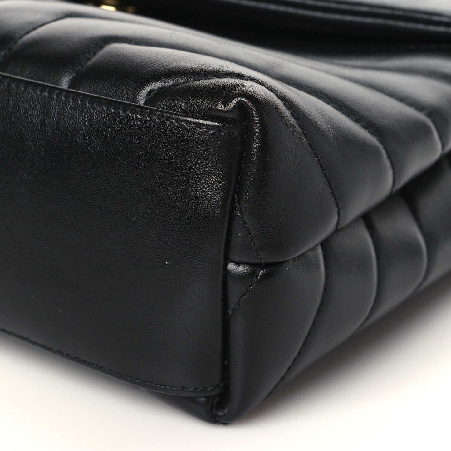 Calfskin Y Quilted Monogram Small Loulou Chain Satchel Black