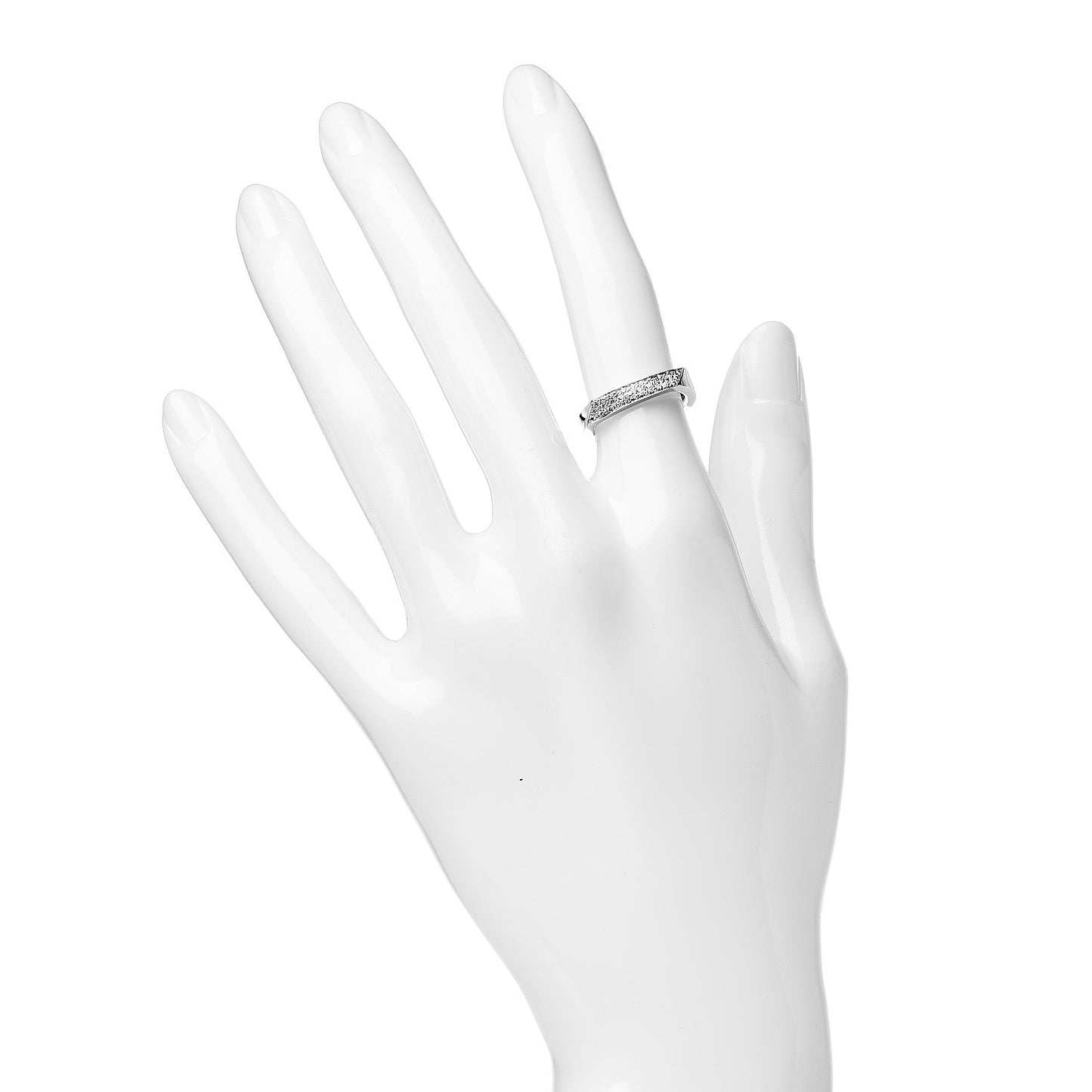 18K White Gold Diamond Frank Gehry Torque Ring 48 4.5