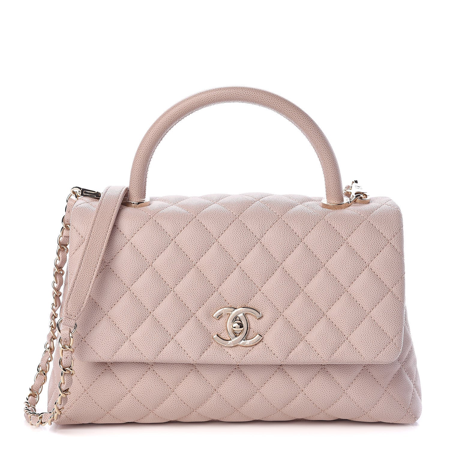 Chanel Caviar Quilted Small Coco Handle Flap Light Pink 1 of 10