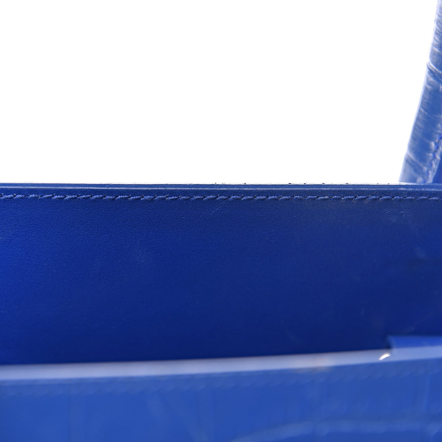 Calfskin Crocodile Embossed Small Sac De Jour Royal Blue