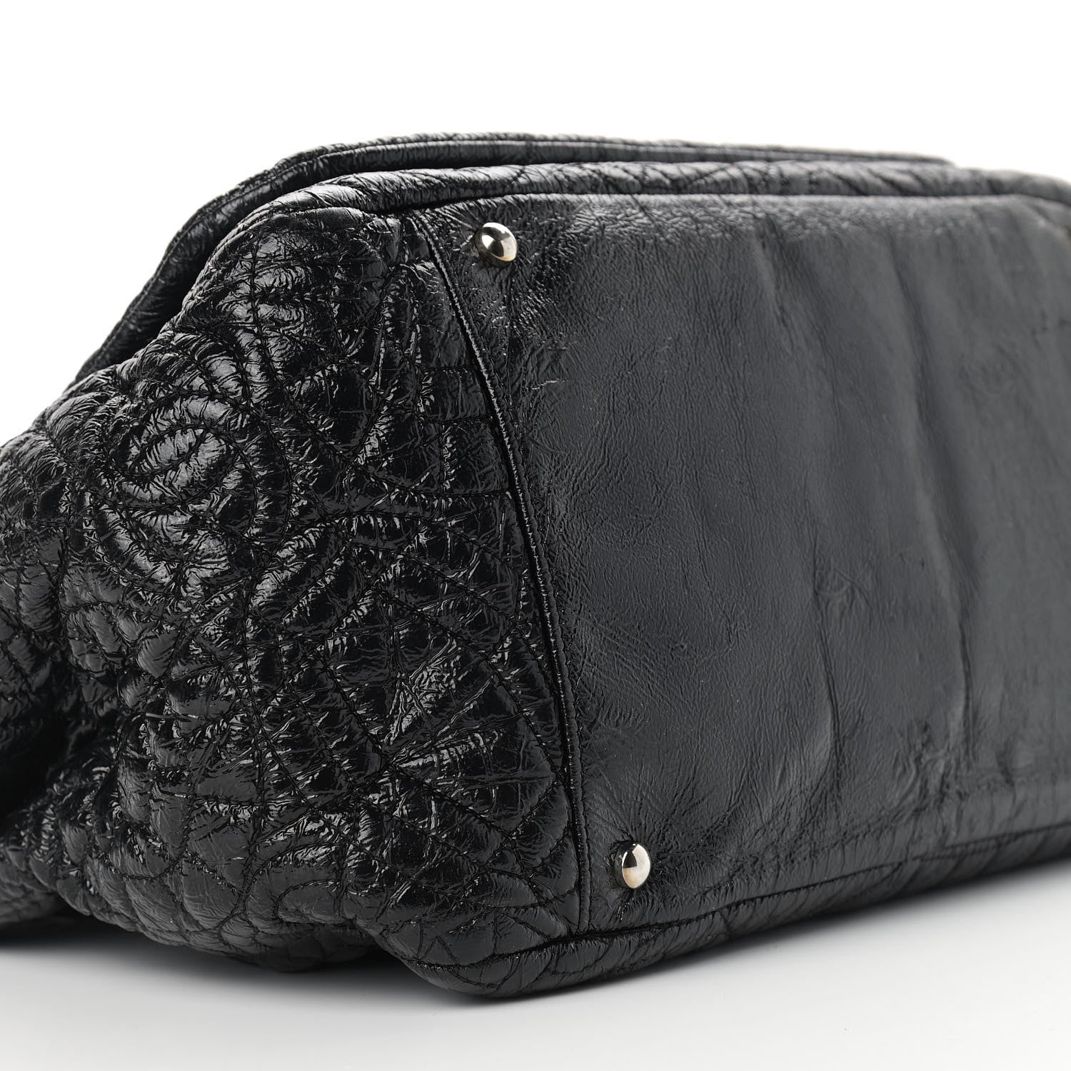 Chanel Vinyl Graphic Edge Accordion Flap Black 7 of 8