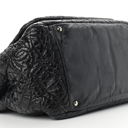 Chanel Vinyl Graphic Edge Accordion Flap Black 7 of 8