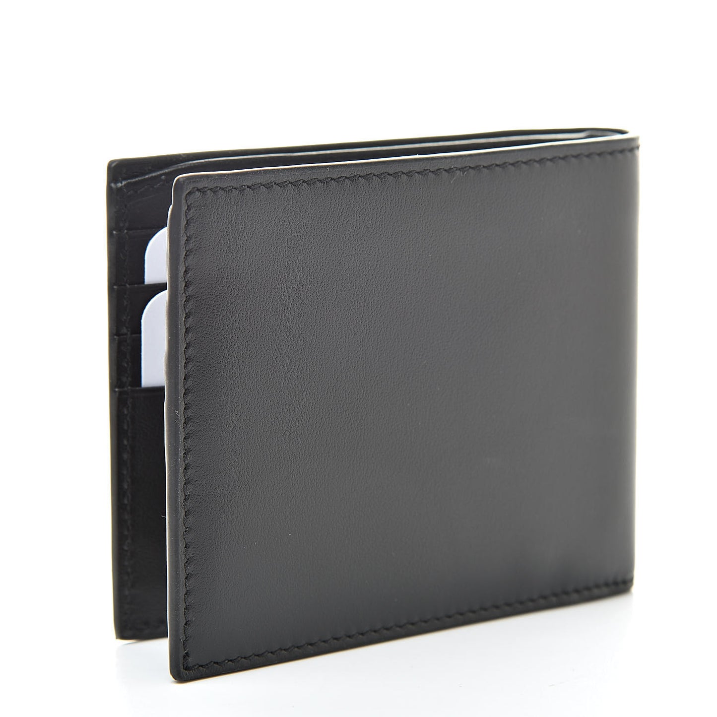 Plutone Calfskin Logo Bi-Fold Wallet Black