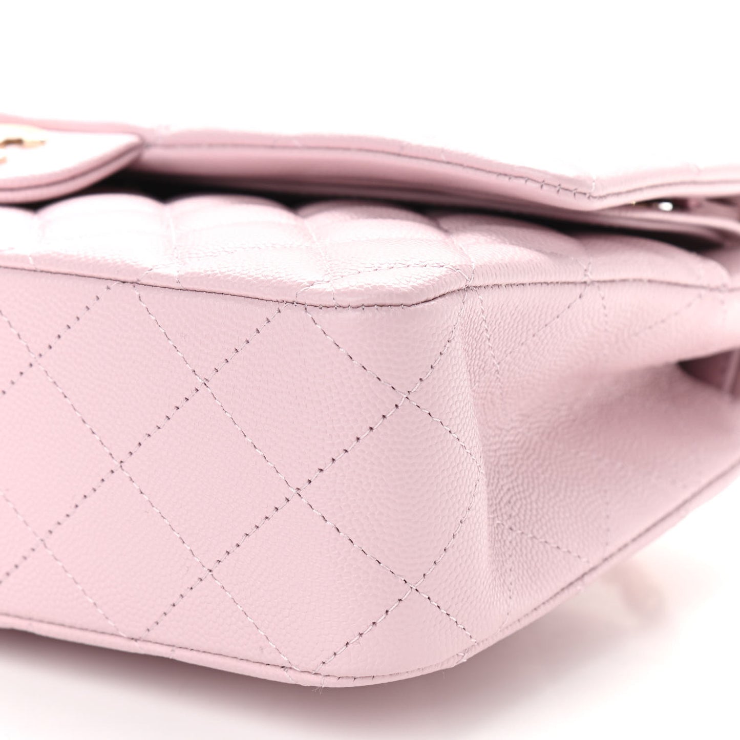 Caviar Quilted Medium Double Flap Light Pink