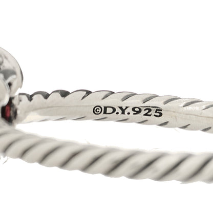 David Yurman Sterling Silver Diamond Garnet 7mm Petite Chatelaine Pave Bezel Ring 62 10 4 of 4