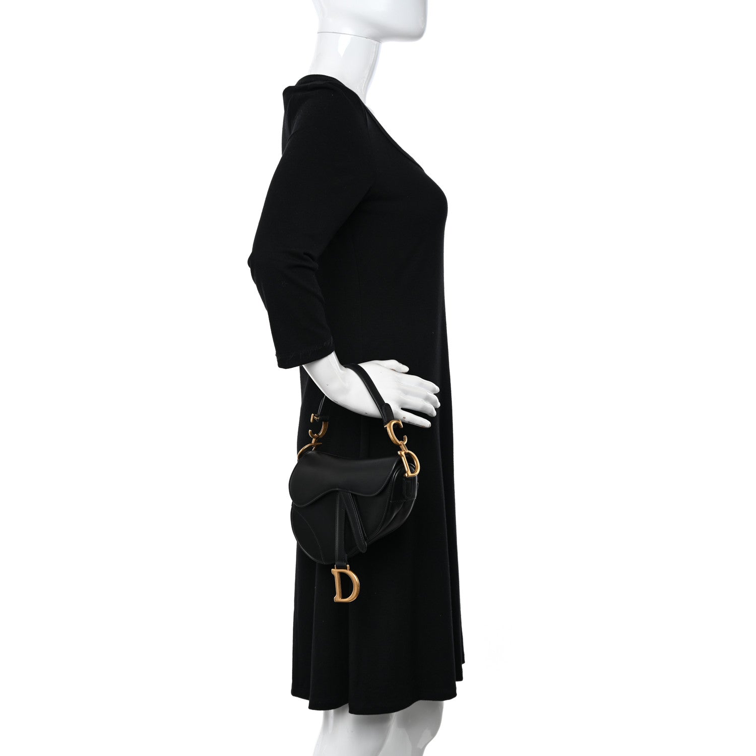 Christian Dior Calfskin Mini Saddle Bag Black 2 of 10