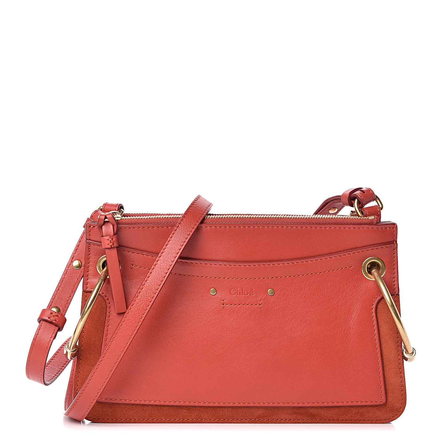 Calfskin Suede Mini Roy Bag Earthy Red