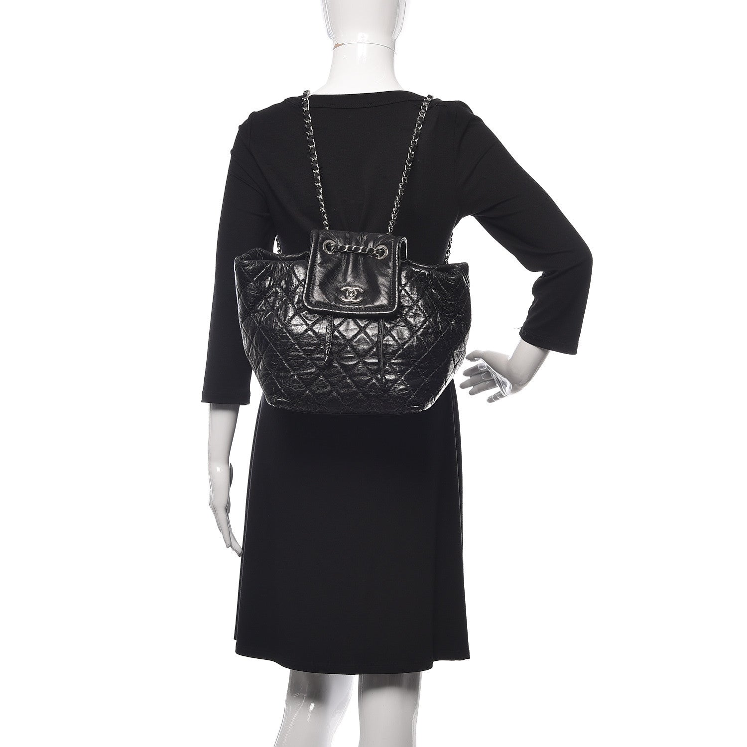 Chanel Glazed Calfskin Quilted Beijing Backpack Black 2 of 10