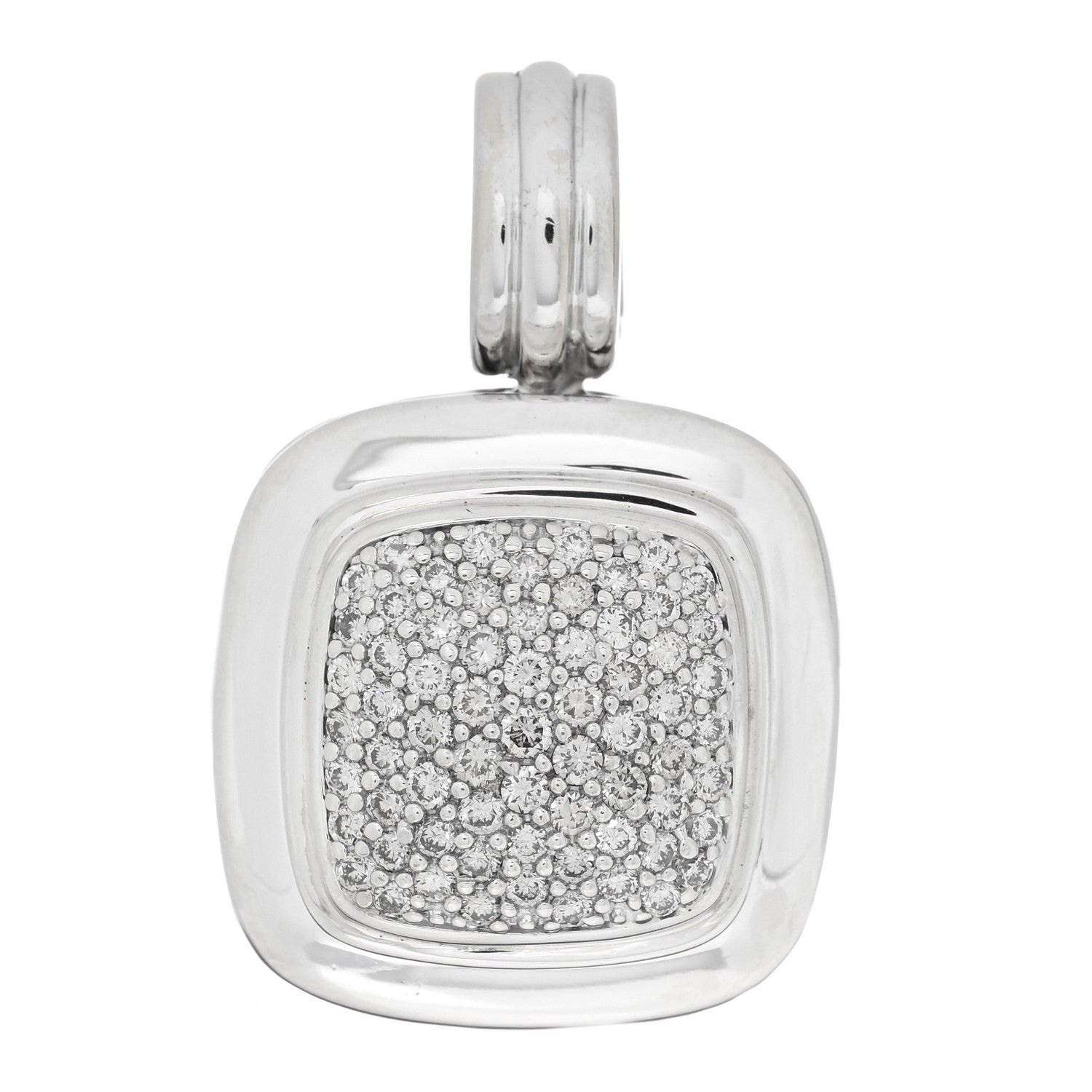 David Yurman Sterling Silver 18K White Gold Diamond 14mm Albion Pendant 1 of 4