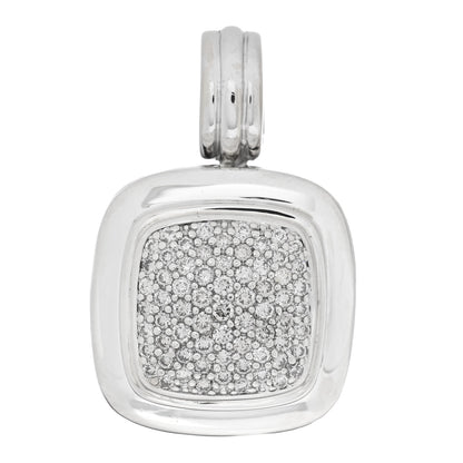 David Yurman Sterling Silver 18K White Gold Diamond 14mm Albion Pendant 1 of 4