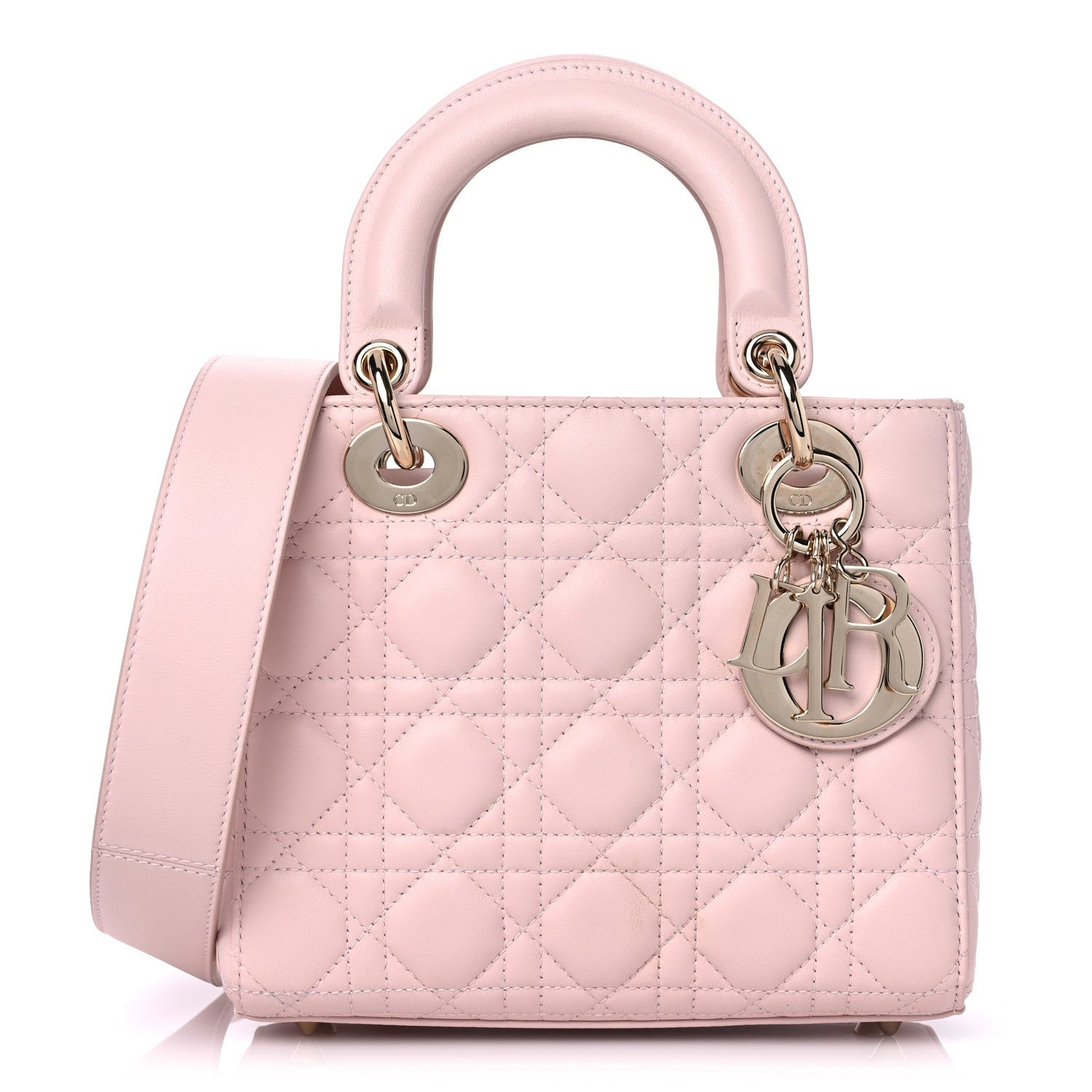 Christian Dior Lambskin Cannage Small My ABCDior Lady Dior Powder Pink 1 of 8