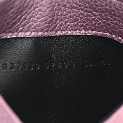 Balenciaga Metallic Grained Calfskin Logo Large Cash Long Coin Card Holder Pink Black 7 of 7