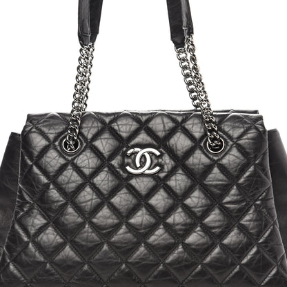 Chanel Aged Calfskin Quilted Lady Pearly Tote Black 10 of 10