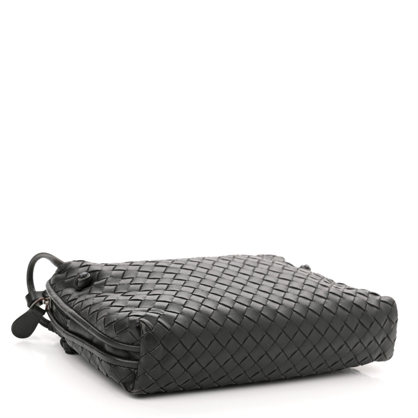 Nappa Intrecciato Pillow Crossbody Messenger Light Grey