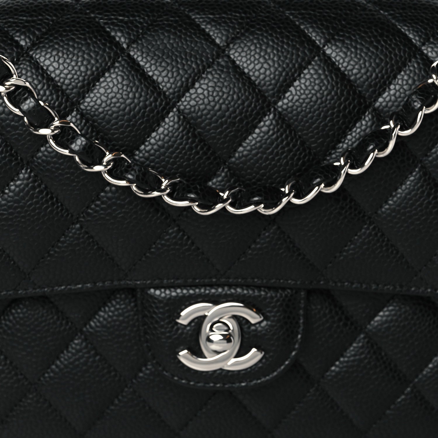 Chanel Caviar Quilted Medium Double Flap Black 8 of 10