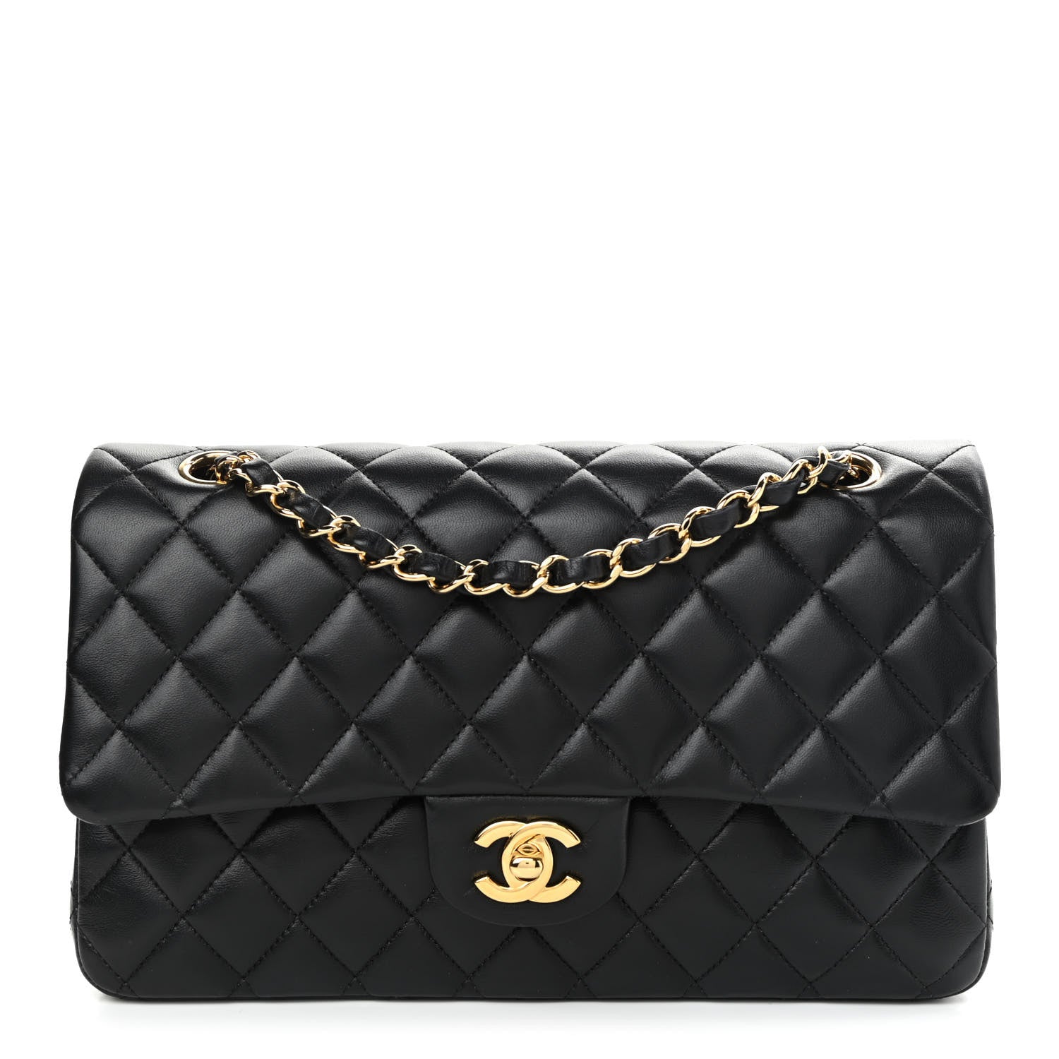 Chanel Lambskin Quilted Medium Double Flap Black 1 of 12