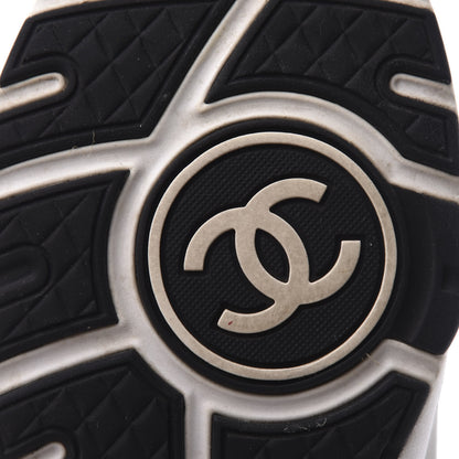 Chanel Calfskin Fabric Sneakers 38 White Silver Fluo Pink 9 of 10
