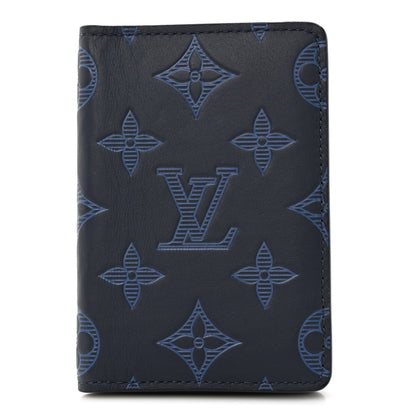 Louis Vuitton Calfskin Monogram Shadow Pocket Organizer Blue 1 of 7