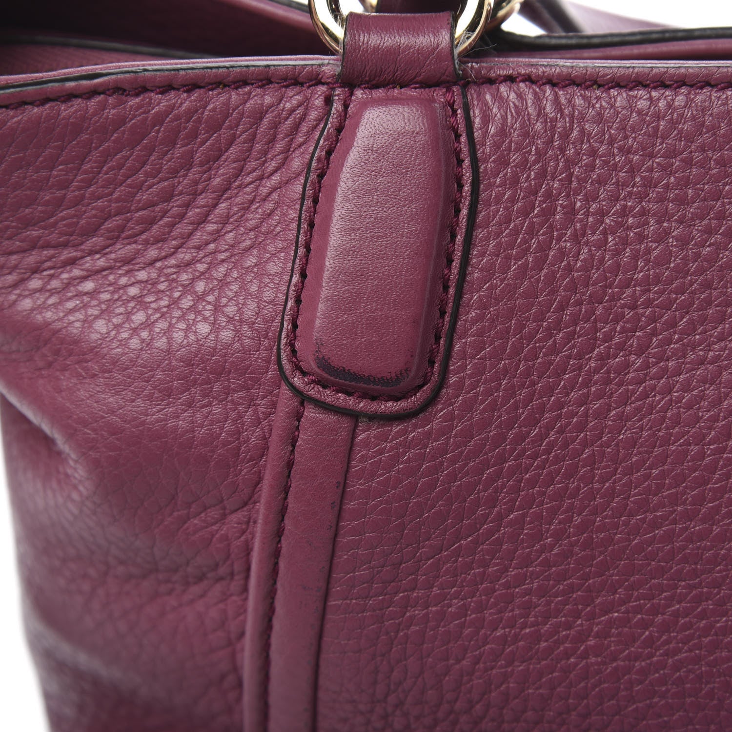 Gucci Pebbled Calfskin Small Soho Top Handle Bag Peonia Flower 16 of 20