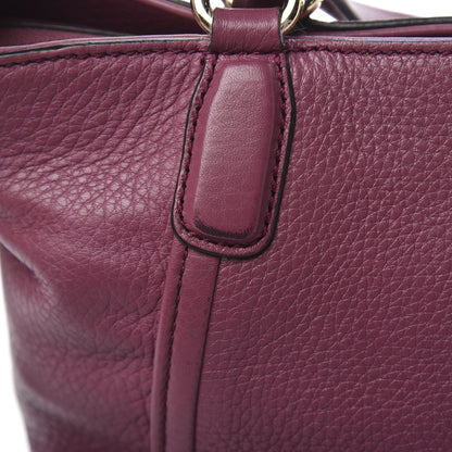 Gucci Pebbled Calfskin Small Soho Top Handle Bag Peonia Flower 16 of 20