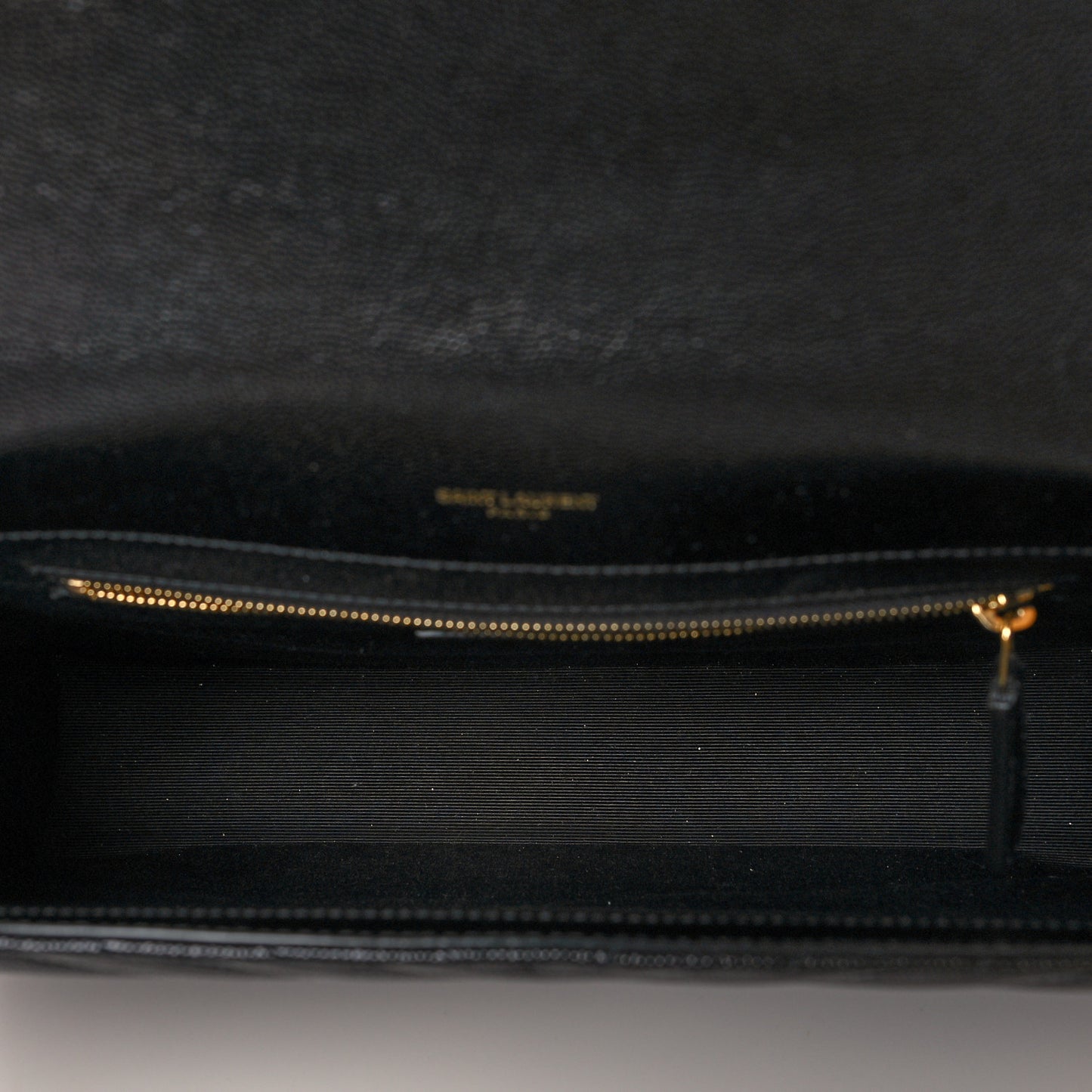 Grain De Poudre Matelasse Chevron Large Monogram Satchel Black