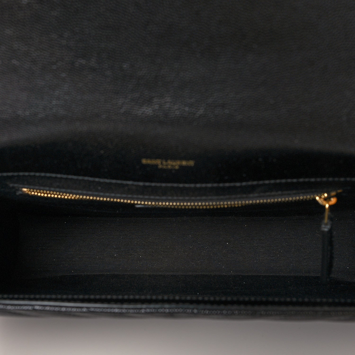 Saint Laurent Grain De Poudre Matelasse Chevron Large Monogram Satchel Black 5 of 9