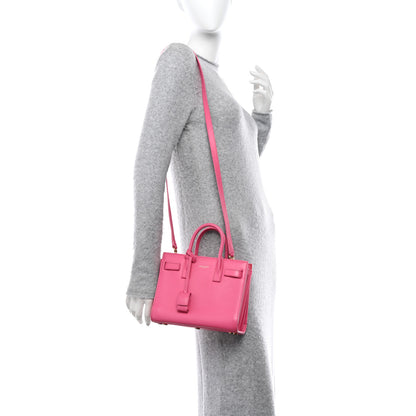 Saint Laurent Calfskin Nano Sac De Jour Lipstick Fuchsia 2 of 8