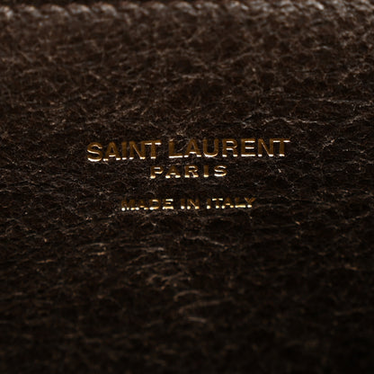 Saint Laurent Shearling Calfskin Small Reversible Monogram Kate Satchel Ecru Dark Brown 6 of 12