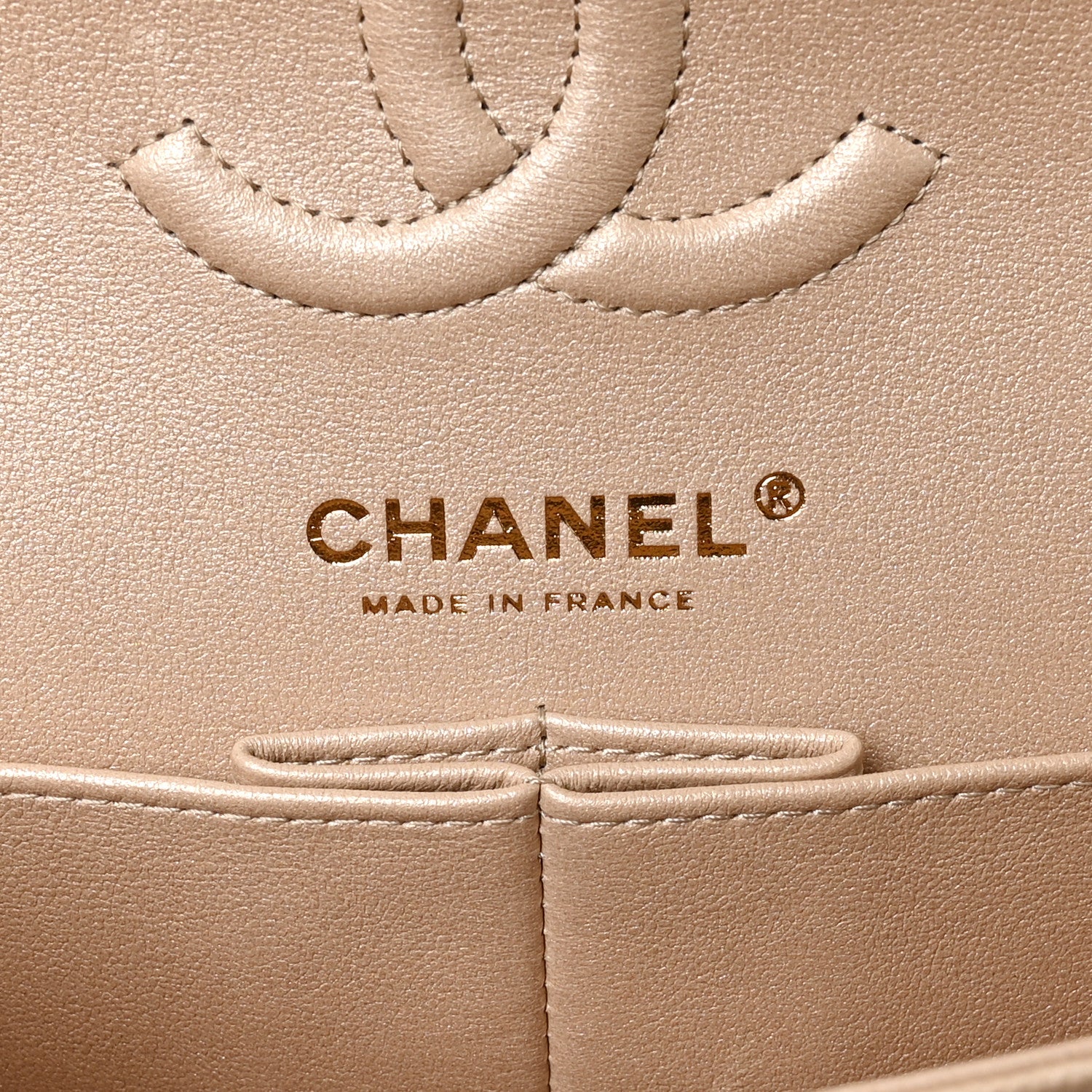 Chanel Metallic Caviar Quilted Small Double Flap Beige 11 of 21
