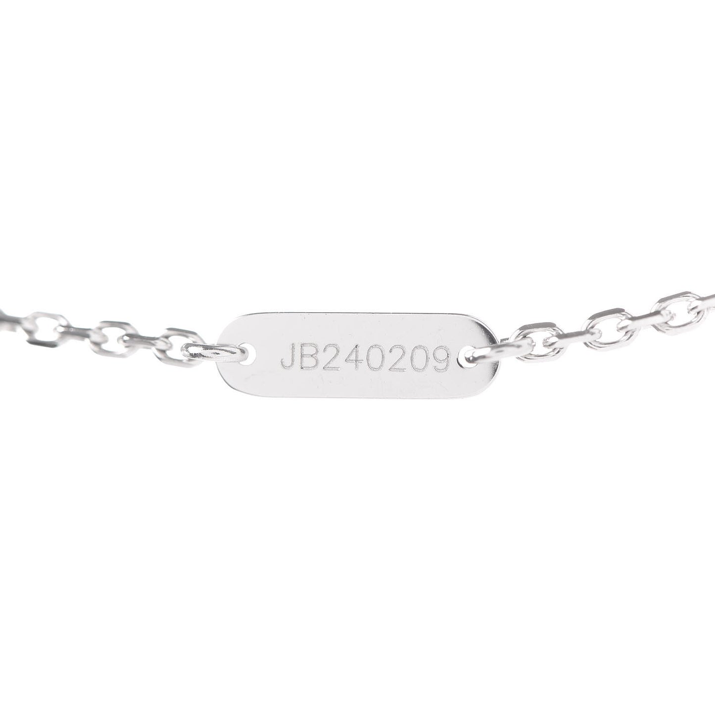 18K White Gold Diamond Vintage Alhambra Pendant Necklace