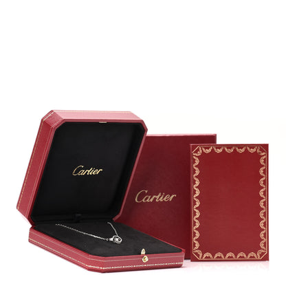 Cartier 18K White Gold Diamond Interlocking LOVE Necklace 6 of 6
