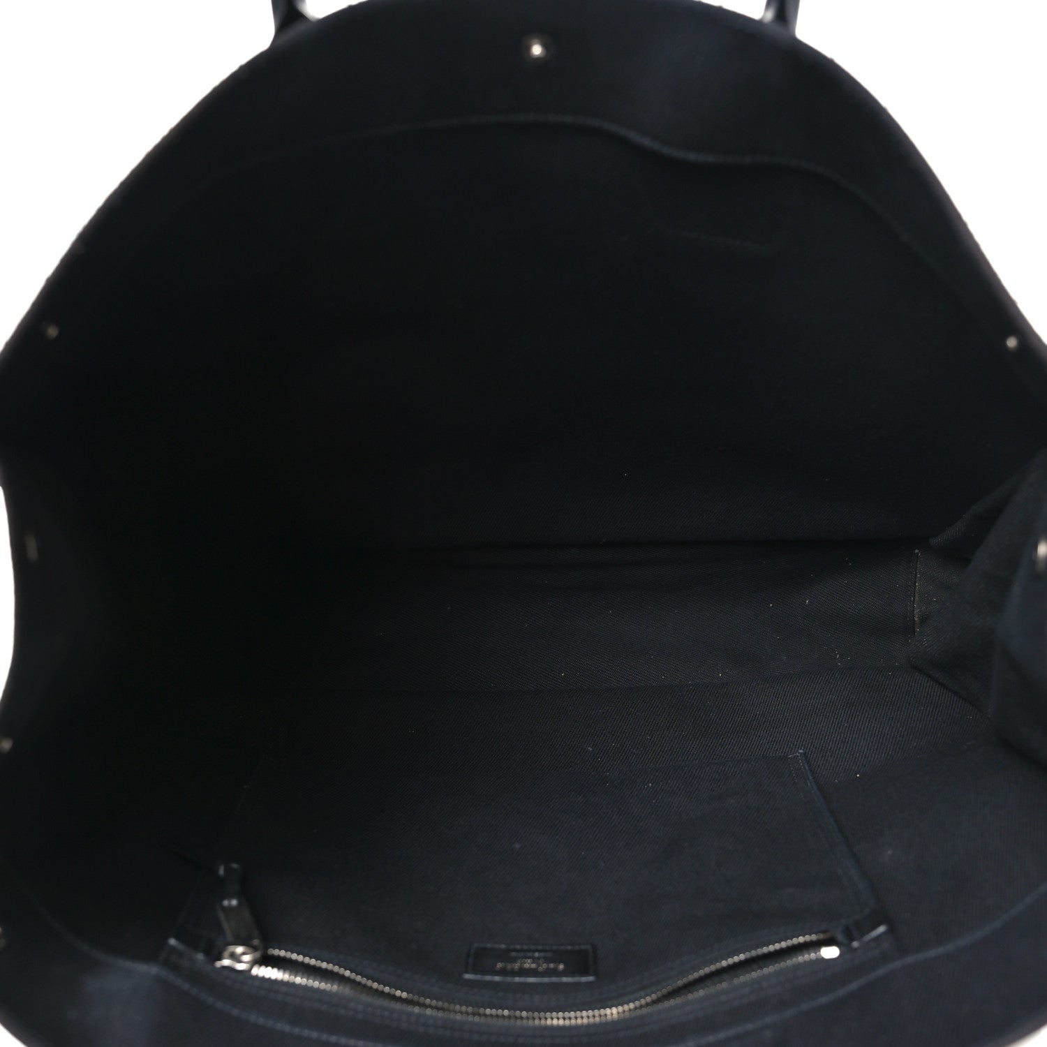 Saint Laurent Linen Calfskin Rive Gauche Tote Black 5 of 10