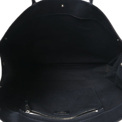 Saint Laurent Linen Calfskin Rive Gauche Tote Black 5 of 10